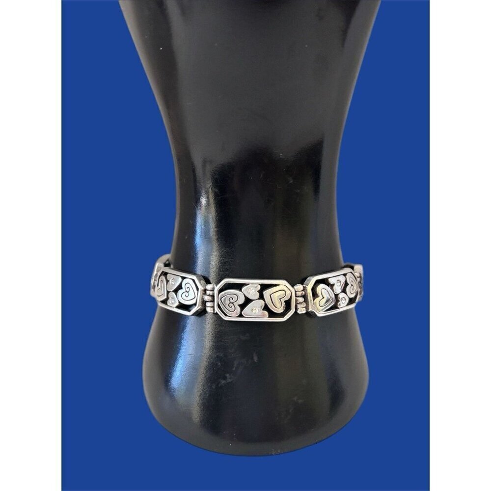 Brighton Go Lightly Heart Silver Crystal Plated Bracelet